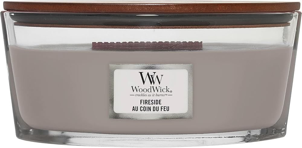 WoodWick Ellipse Scented Candle Fireside Crackling Wick 50 Hr Burn