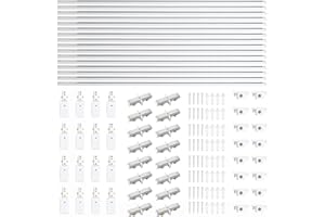 LRAEMXG 52FT H Track Lighting Rails White, H Type Track Lighting Rails Kit with End Caps and Live End Feed Connector, Compati