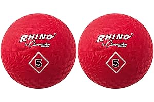 Champion Playground Gym Dodgeball Kickball 5" Nylon Wound 2-ply Red Ball (2Pack)