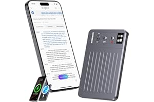 CLICOBYTE AI Voice Recorder, Voice Recorder with No Fee for Transcribe & AI Summarize, Empowered by ChatGPT, APP and WEB Sync, Support 107 Languages, 64GB Memory, Audio Recorder for Lectures/Call-Metallic Black