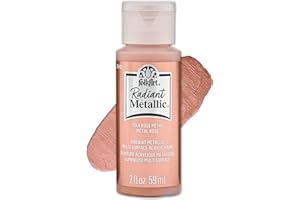 FolkArt Radiant Metallic Multi-Surface Acrylic Craft Paint, Rose Metal, 2 fl oz