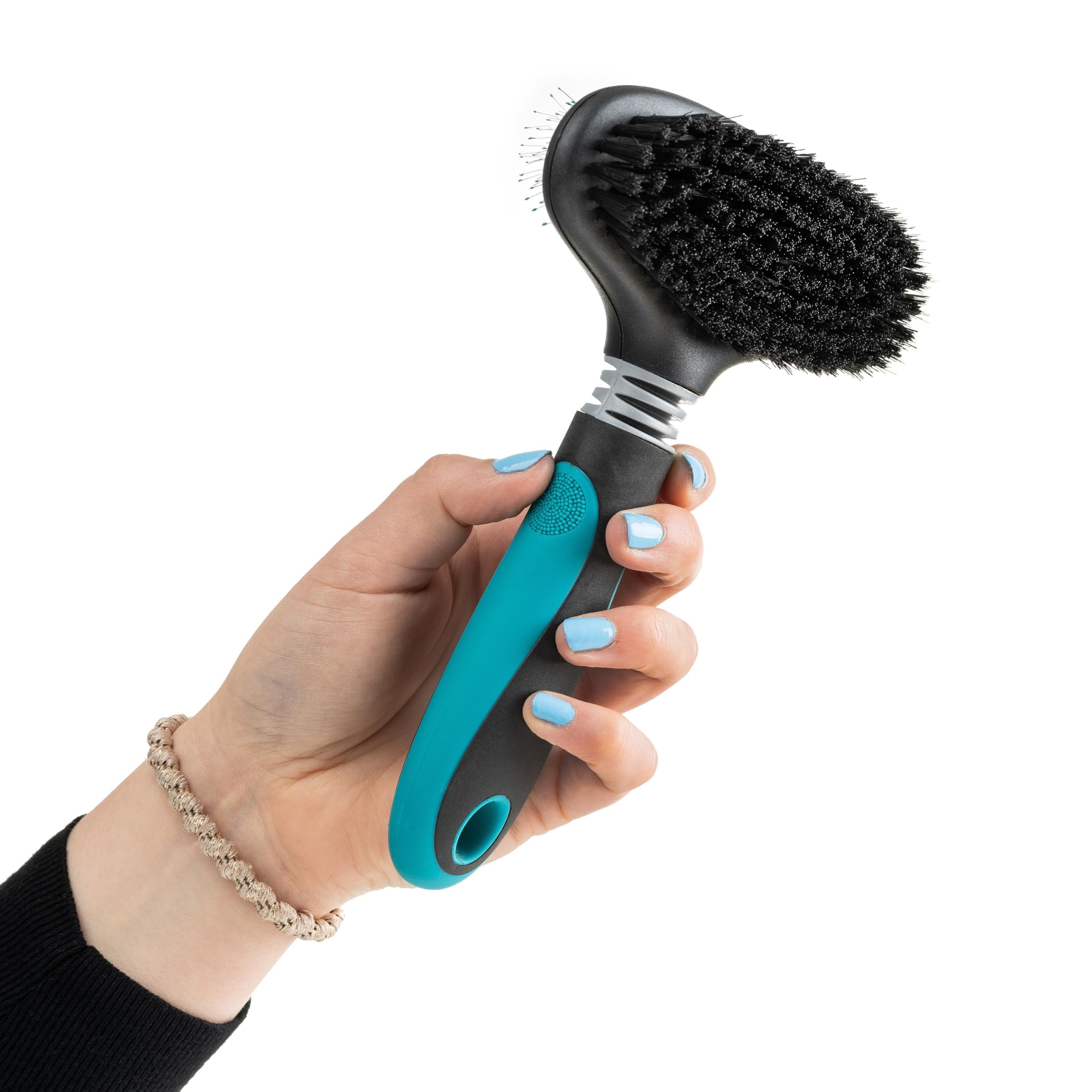 Mikki Dog, Cat Dual Slicker Brush Remove Knot, Tangle -2 sided -Nylon and Ball Pin for Med-Large Pets