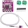 DAOKI MAX31865 PT100/PT1000 RTD Temperature Thermocouple Sensor Amplifier Board 3.3/5V Temperature Detector Module for Arduino with -50 to 200℃ 0.5m/1.6ft 3 Wires PT100 RTD Sensor Probe