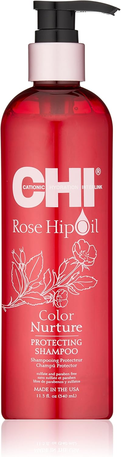 CHI Rosehip Oil, Color Nurture, Protecting Shampoo, 340 ml, white, 340 ml (Pack of 1)