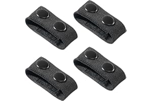 VEPKOIT 4 Pcs Belt Keepers for Duty Belt, Nylon Duty Belt Keepers with Double Snaps for 2"/2.25" Wide Belt, Tactical Belt Loop Keeper for Police Duty Belt Law Enforcement Accessories Tactical Gear