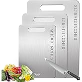 3 Pack Titanium Cutting Board - 100% Pure Titanium Cutting Boards For Kitche,Easy to clean, Double-sided food-grade Cutting Board For Meats, Fruits And Vegetables (M+L+XL)