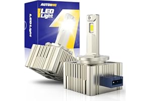 AUTOONE 2025 D1S LED Bulb, 34000 Lumens 10 Times Brighter, 6000K Diamond White D1S Bulb, 120W 66144 66140 85140 85415 Xenon Factory Replacement Bulbs, UV Resistant, Easy installation,