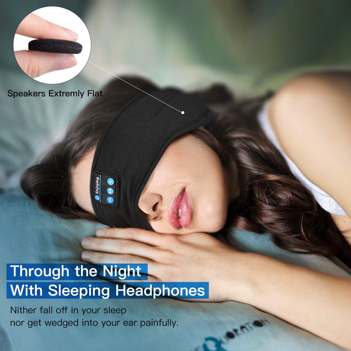 Sleep Headphones Bluetooth Wireless Headband-CaseBuy Sport Headband Headphones Stereo Bluetooth V5.0 Headset with Microphone Adjustable Washable