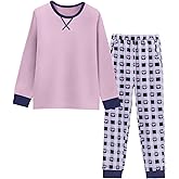 CARETOO Girls Pajamas 2 Piece Long Sleeve Long Pants Pajama Set Kids Cute Pj Soft Holiday Sleepwear Size 7-13
