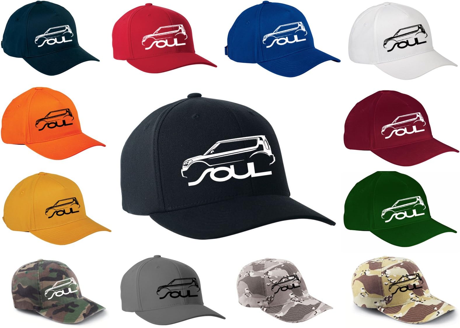 Kia Soul Classic Outline Design Flexfit hat Cap
