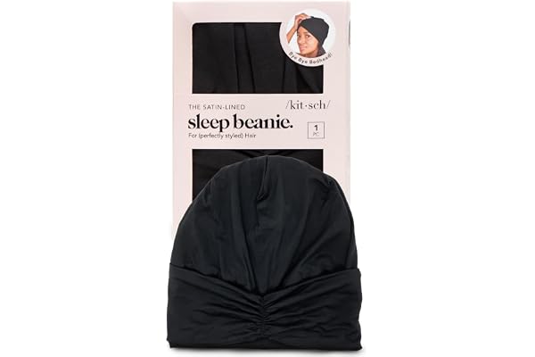 Kitsch Satin Lined Beanie - Softer Than Silk Beanie for Sleeping Women, Breathable Hair Cover for Sleeping, Slouchy Beanies,