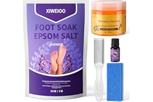 XIWEIOO foot salt set Foot Soak with Epsom Salt - For Toenail Repair, Athletes Foot, Softens Calluses, Soothes Sore & Tired Feet…