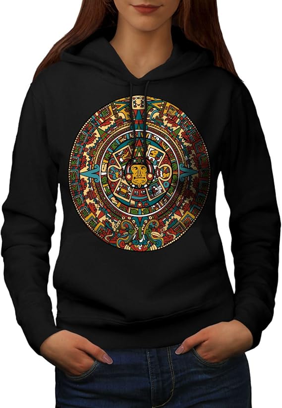Wellcoda Aztec Traditional Womens Hoodie, China Casual Hooded