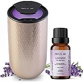 Waterless Essential Oil Diffuser with 15ml French Lavender Oil - Portable Cordless Waterless Diffuser - 3 Mist Levels - 4 Timer Modes - USB Rechargeable - Aromatherapy Machine for Home, Car & Office