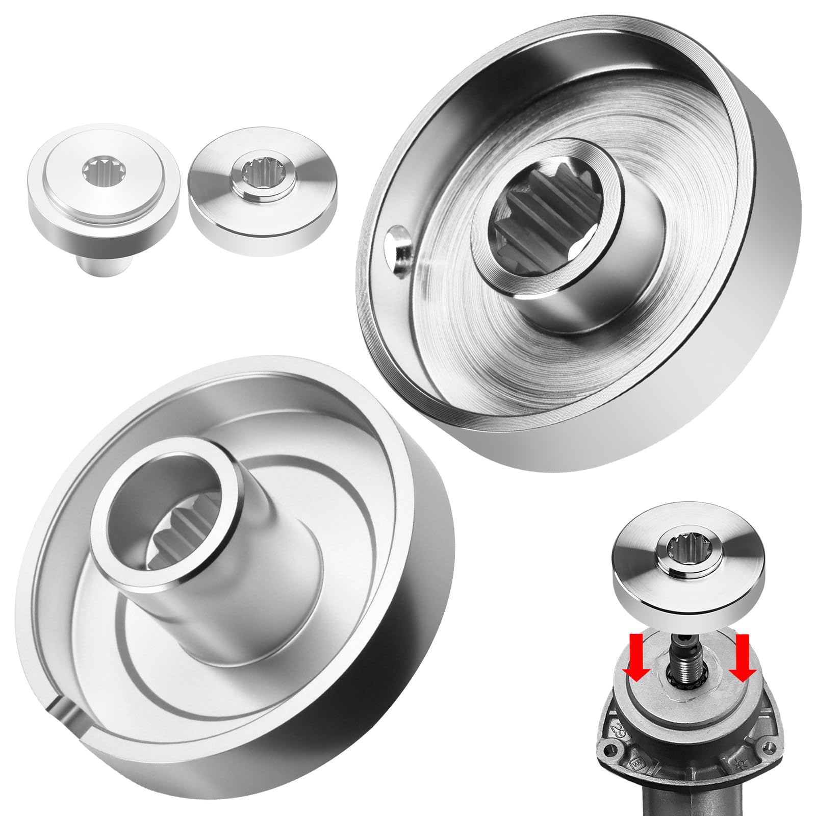 Photo 1 of 2 Pcs Trimmer Adapter Plate, Blade Adapter Part# C535000210 & C535000160, Fit for Echo SRM Trimmer Blade Kit, Fits Models: SRM-210 SRM210U SRM-211 SRM-225 SRM230U SRM-251 SRM260U SRM261U SRM265U