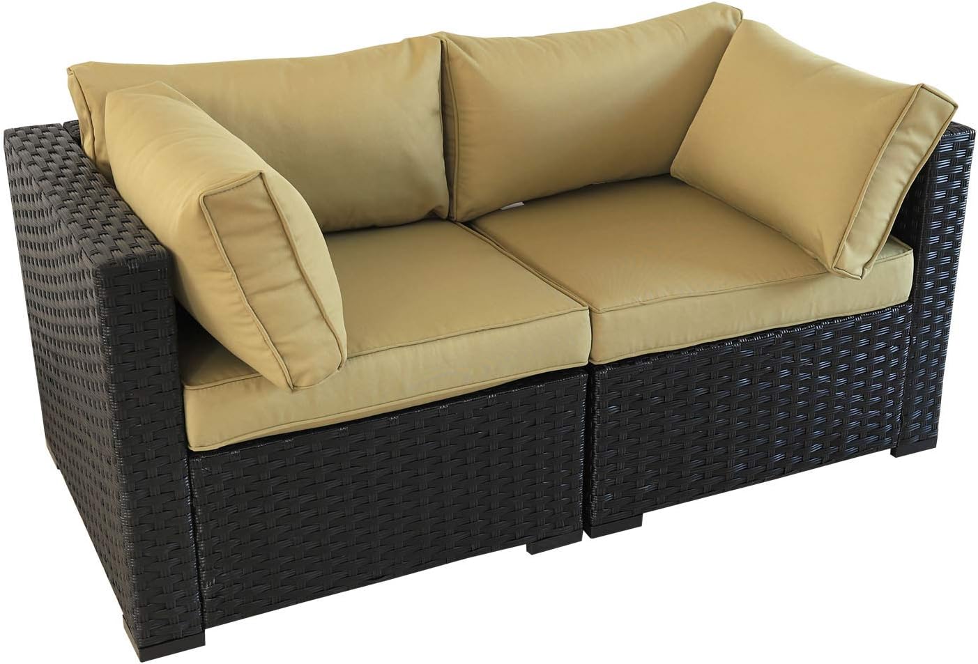 VALITA Patio PE Wicker Furniture Set 2 Pieces Outdoor