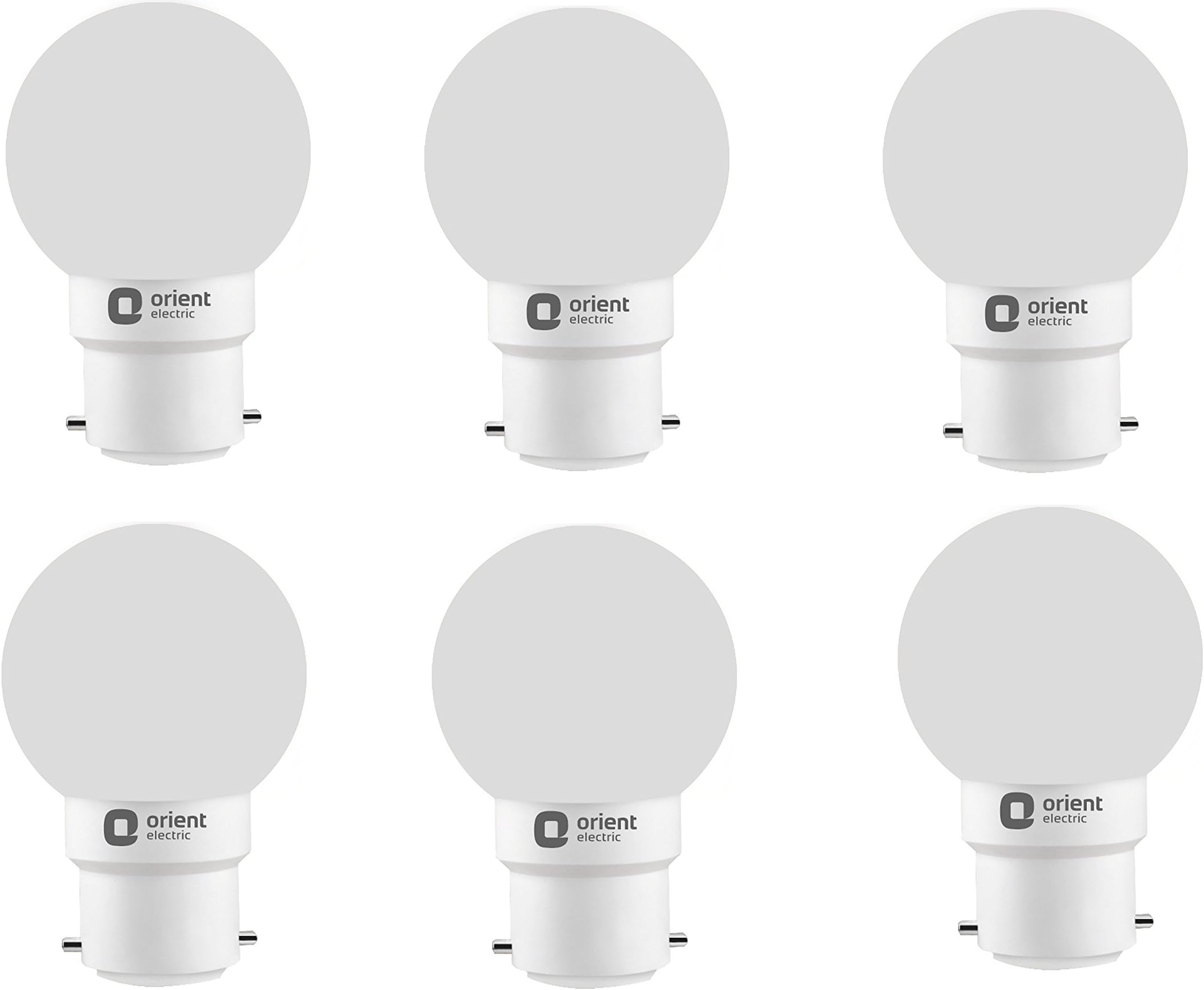 Orient Electric Base B22 0.5-Watt LED Bulb (Pack of 6, White)