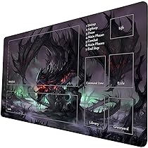 マジック：ザ・ギャザリング MTG Necropotence Playmat Sleeve Set Necropotence - Board Game MTG Playmat Size 23.6X13.8 in Games