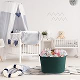 Maliton Extra Large Laundry Basket 50 x 33 cm Foldable Blackish Green view 4