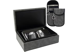 ZCOINS Faraday Box & 2 Dual-Layer Pouches Value Bundle, Car Key Signal Blocker Box, Keyless Entry RFID Blocking Set, Protects