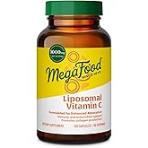 MegaFood Liposomal Vitamin C 1000mg Per Serving - Collagen Production & Immune Support Supplement - High Potency Formula - Superior Absorption & Gentle On Stomach - 120 Vitamin C Capsules, 60 Servings