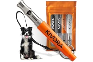 KIVORA 4 Pack Dog Whistle to Stop Barking Neighbors Dog,304 Stainless Steel Adjustable Ultrasonic Silent Dog Training Whistle