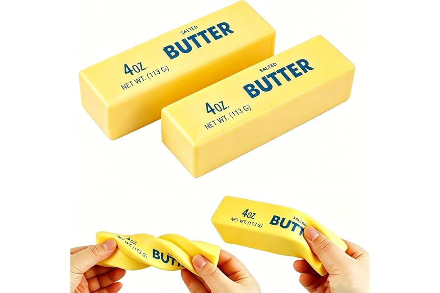 Butter Squishy Toy, Squishy Butter Stick, Butter Stress Toy, Squeeze Butter Squishy - Slow Rising Party Favor Stress Relief Gift for Kids 4-8 8-12 (1pcs Butter Stick)