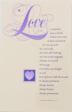 Love Is Patient Love Is Kind Corinthians Religious Happy Anniversary Greeting Card Marriage For Couple Husband Wife Amazon Ca Office Products