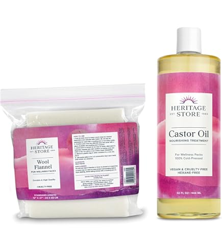 Amazon.com: HERITAGE STORE Castor Oil Pack, Soothing Heat Compress