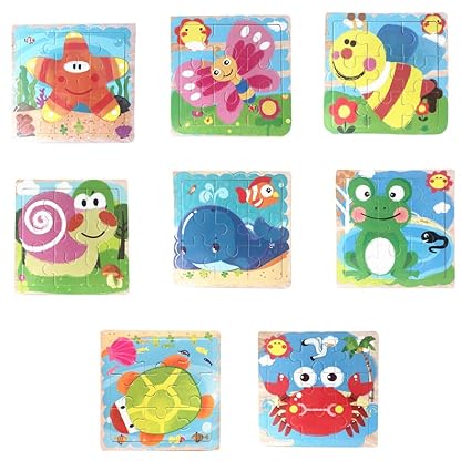 8 Teile / Satz Holz Tier Puzzle Pädagogische Entwicklungs Baby Kids Training Spielzeug YunYoud kinderspielzeug billige spielz