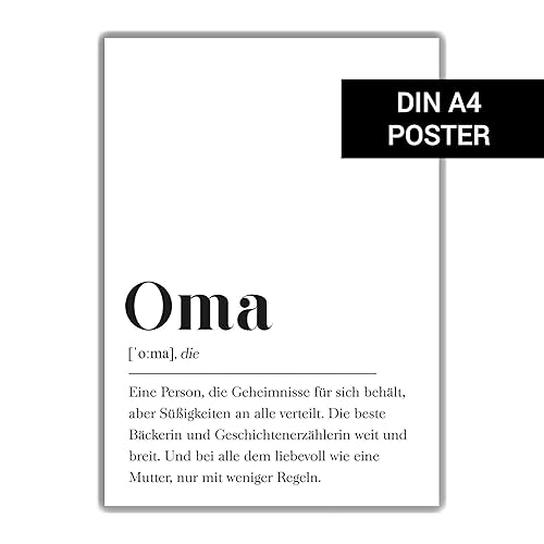 Oma Definition DIN A4 Poster: Amazon.de: Handmade