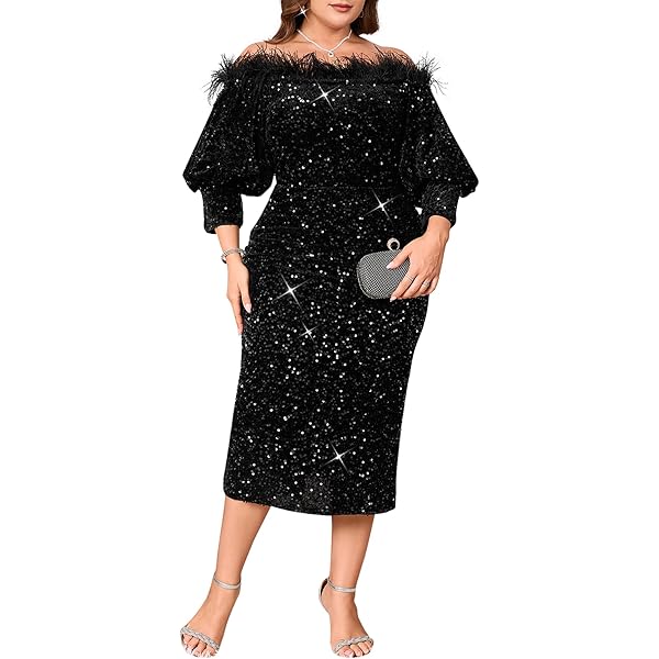 in voland sequin dress Amazon.com: IN'VOLAND Women's Sequin Glitter Dress Plus Size V Neck Long Sleeve Wrap Belted Short A Line Dress Black 14Plus : Clothing, Shoes & Jewelry