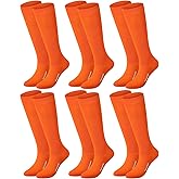 Croknit 6 Pairs Baseball Football Socks Bulk Soccer Softball High Long Tube Sock for Youth Teens Sport