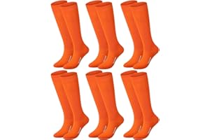 Croknit 6 Pairs Baseball Football Socks Bulk Soccer Softball High Long Tube Sock for Youth Teens Sport