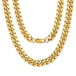 Gold Cuban Link 30 inch Chain Golden Mens Rappers