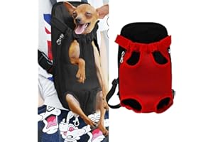 SUYTIPE Pet Carrier Backpack, Adjustable Pet Cat Dog Carrier Backpack Travel Bag, Legs Out,Dog Carrier for Hiking Camping Travel, Sling Bag for Small Medium Dog Cat (Red, Medium (3.5-6.5LBS))