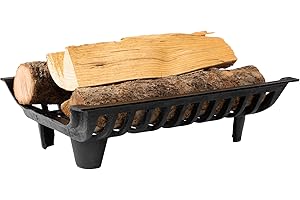 AGTEK Fireplace Grate 18 inch Cast Iron Fire Place Grates Heavy Duty Wood Stove Chimney Burning Rack Holder