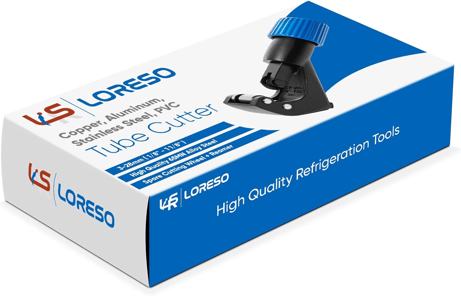 Copper Pipe Tubing Cutter By LORESO - Tube Cutter for Copper, Brass, Aluminum, Thin Stainless Steel & PVC Pipes Cutter with Extra Blade and Reamer for 1/8 to 1 1/8 Inch ( 3-28mm ) OD Pipes - - 