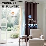 Joydeco Blackout Curtains 95 Inch 2 Panels Thermal Insulated Chocolate W52 x L95 view 4