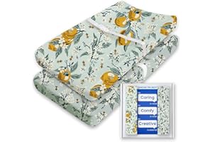Changing Pad Cover for Girls Boys, TotBasic Premium Soft Boho Changing Table Covers, Stretchy Jersey Changing Table Sheets - Fits All Standard Changing Tables - 2 Pack (Lemon Honey)