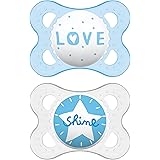 MAM Attitude Collection Pacifiers (2 pack, 1 Sterilizing Pacifier Case), MAM Pacifier 0-6 Months, Baby Pacifiers, Baby Boy, B