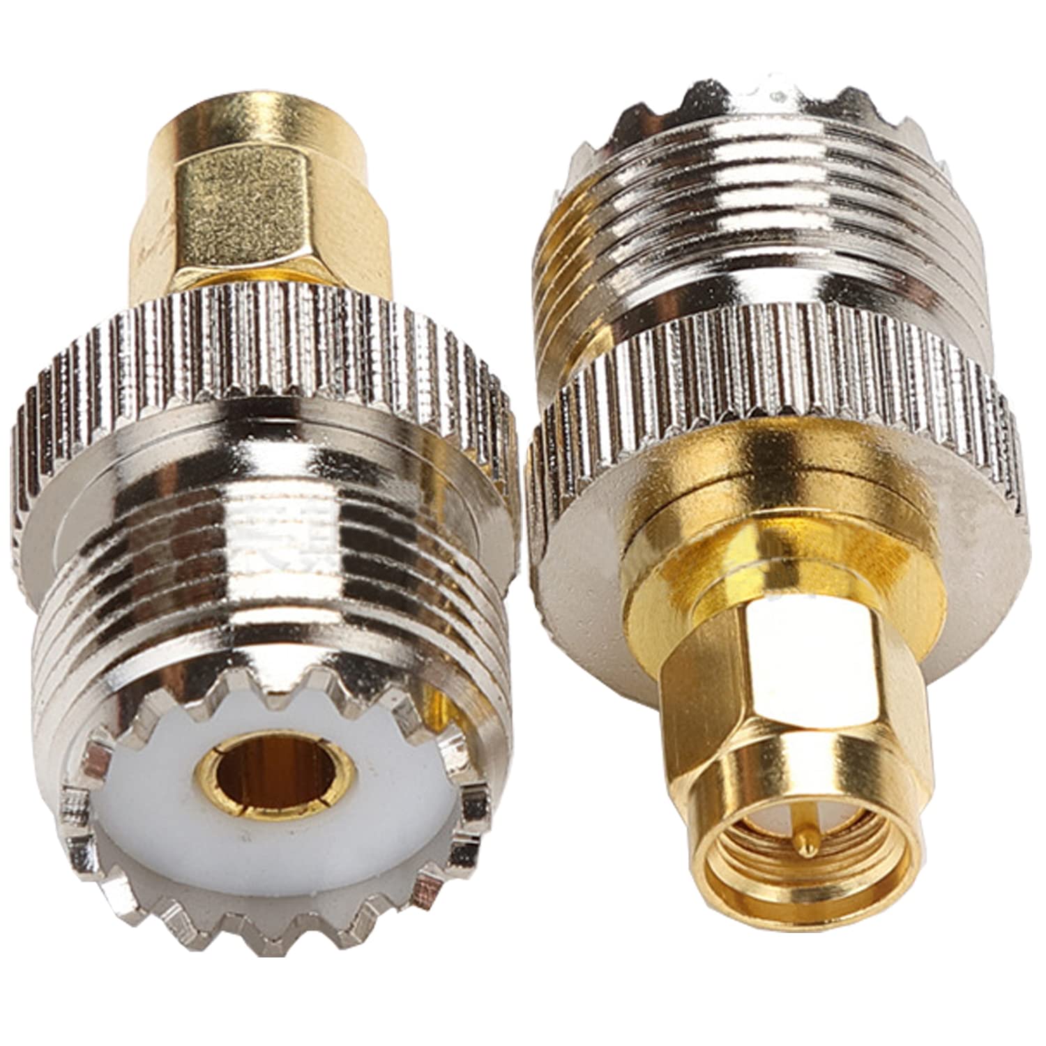 Fohevers 2 Pcs UHF SO239 Female to SMA Male Antenna Adapter Connector RF Coaxial Adapter for TV Wireless LAN Devices Wi-Fi Radios