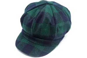 ZLYC Womens Classic Newsboy Caps Visor 8 Panel Gatsby Cabbie Hat