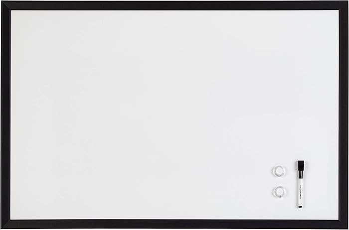 AmazonBasics Magnetic Framed Dry Erase White Board, 23 x 35 Inch