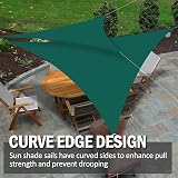 Yeahmart Triangle Sun Shade Sail 5x5x5m with Fixing Kit Green view 3
