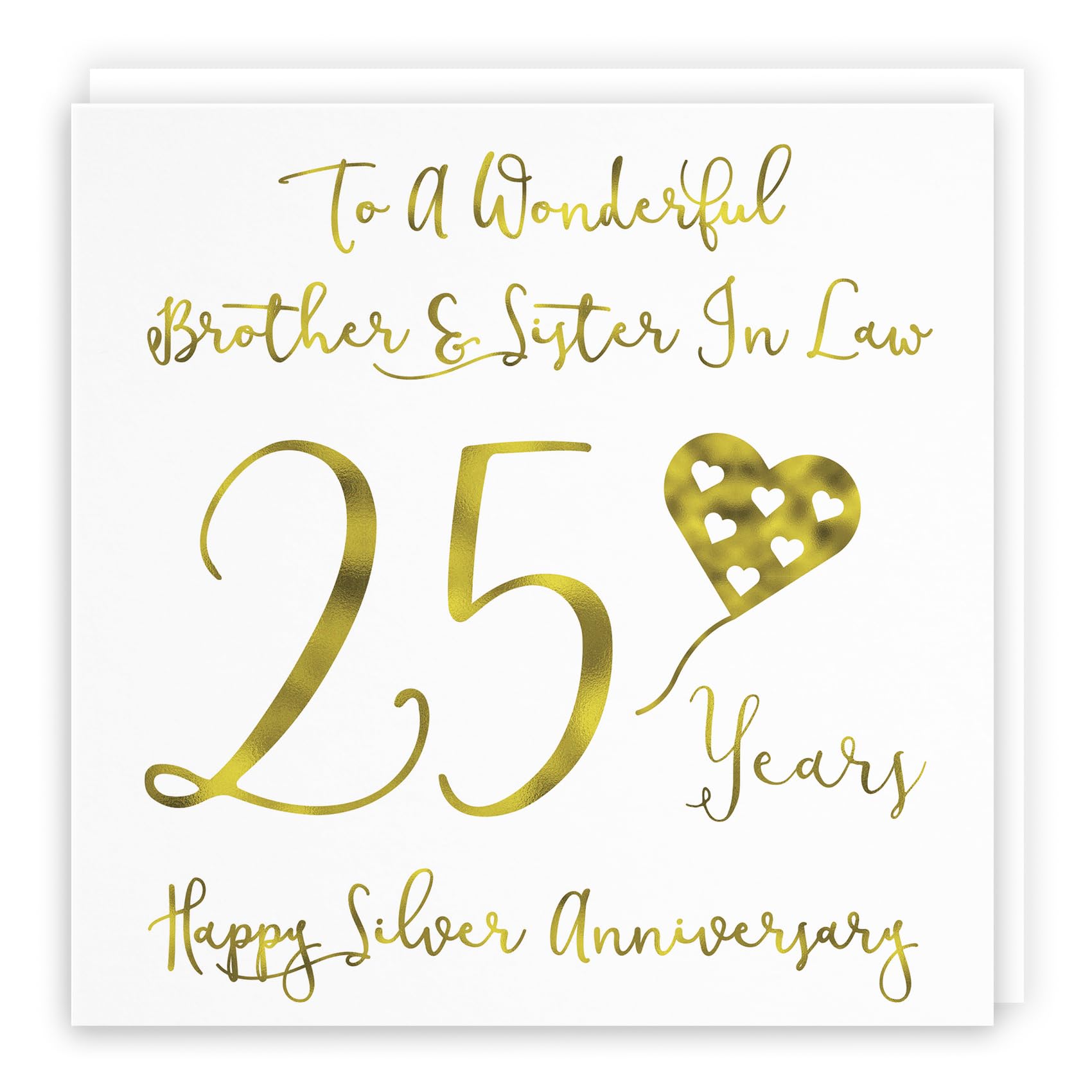 Hunts England - Brother And Sister In Law 25th Anniversary Card - To A Wonderful Brother & Sister In Law - 25 Years - Happy Silver Anniversary - Milano Collection — image 1