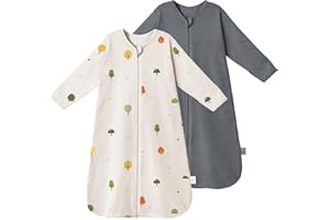ZAMLORY Sleep Sack with Sleeve 0-3 Months - 100% Cotton Newborn Sleep Sack 3-6 Months with 2-Way Zipper - 0.5 Tog Wearable Blanket Baby - Lightweight Baby Sleeping Bag