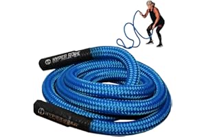 Hyperwear Hyper Rope Battle Rope, Patent Pending Flexible Metal Core Cardio Strength Rope, Full Home Gym Workout in only 6ft 