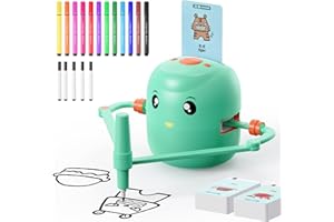CYJBE Interactive Educational Drawing Robot for Kids - Montessori Learning Toy with 150 Word Cards, Voice Interaction, Ages 5+ (Green)