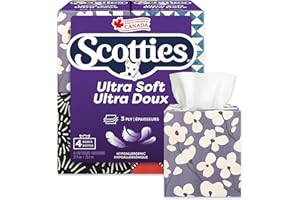 Scotties Ultra Soft Cubes - Premium 3-Ply Facial Tissue, Hypoallergenic and Dermatologist Tested, Large Size, 4 Boxes, 52 Tis